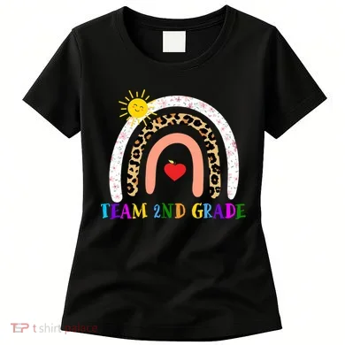 Team 2nd Grade Cute Rainbow Teachers Students Women's T-Shirt