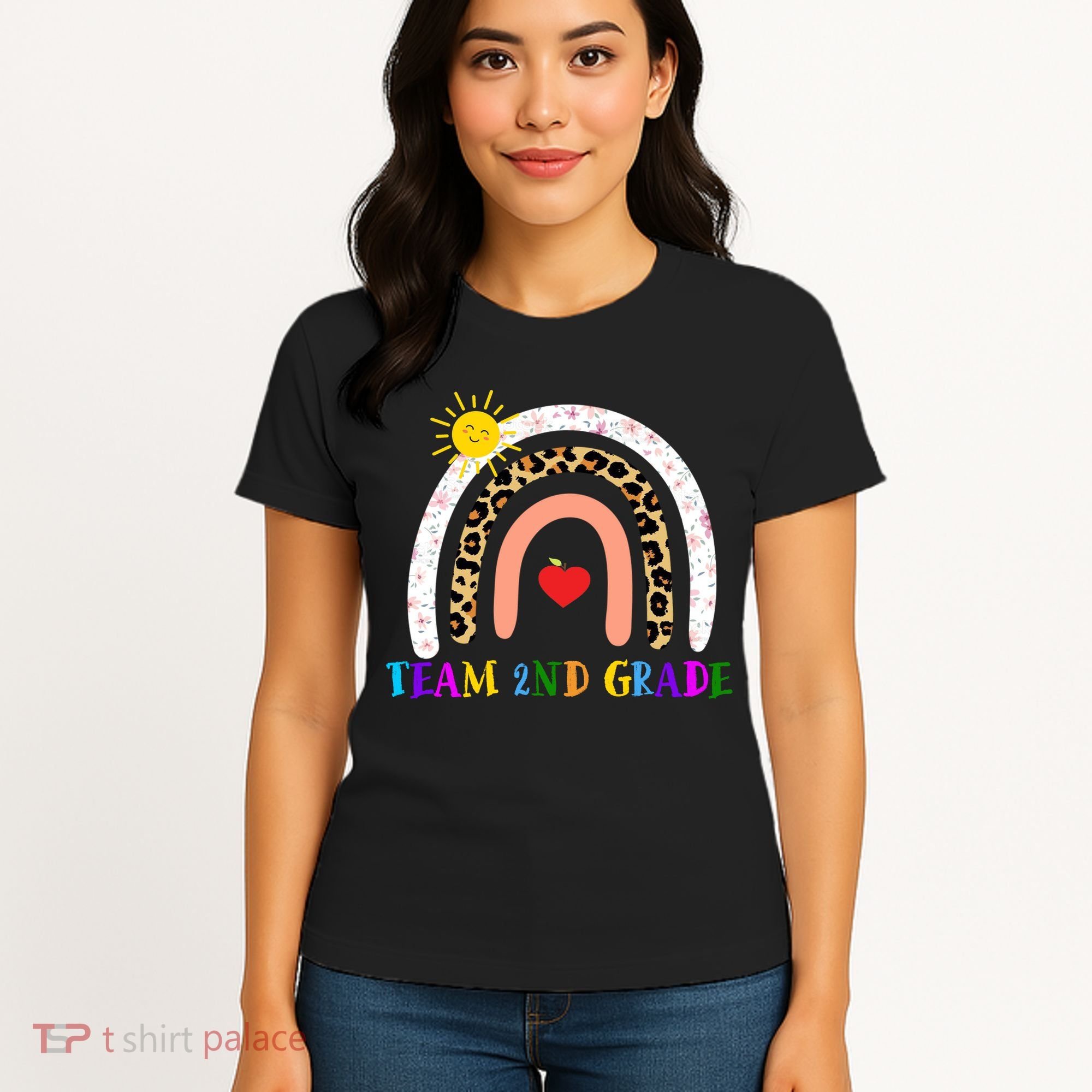 Team 2nd Grade Cute Rainbow Teachers Students Women's T-Shirt