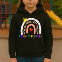 Team 2nd Grade Cute Rainbow Teachers Students Kids Hoodie thumb 3