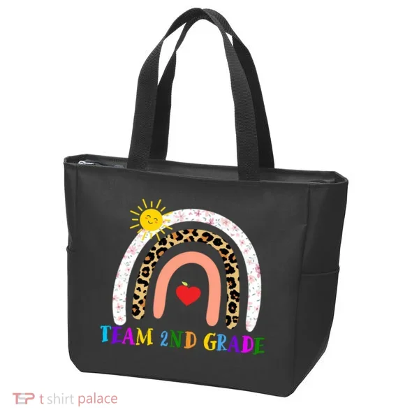 Team 2nd Grade Cute Rainbow Teachers Students Tote Bag
