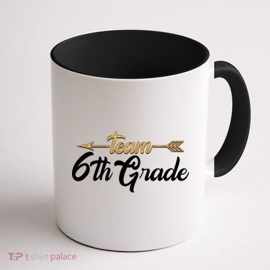 Team 6th Grade Golden Arrow Coffee Mug back