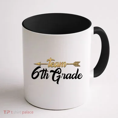 Team 6th Grade Golden Arrow Coffee Mug back