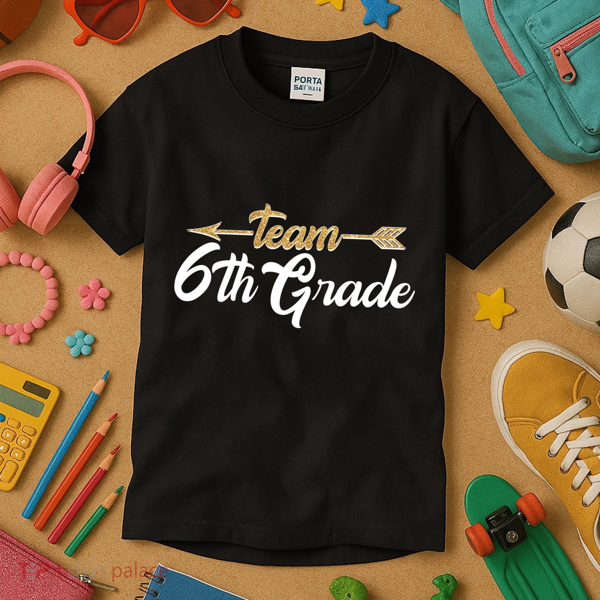 Team 6th Grade Golden Arrow Kids T-Shirt