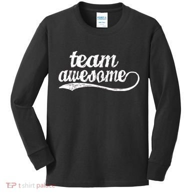 Team Awesome Retro Kids Long Sleeve Shirt