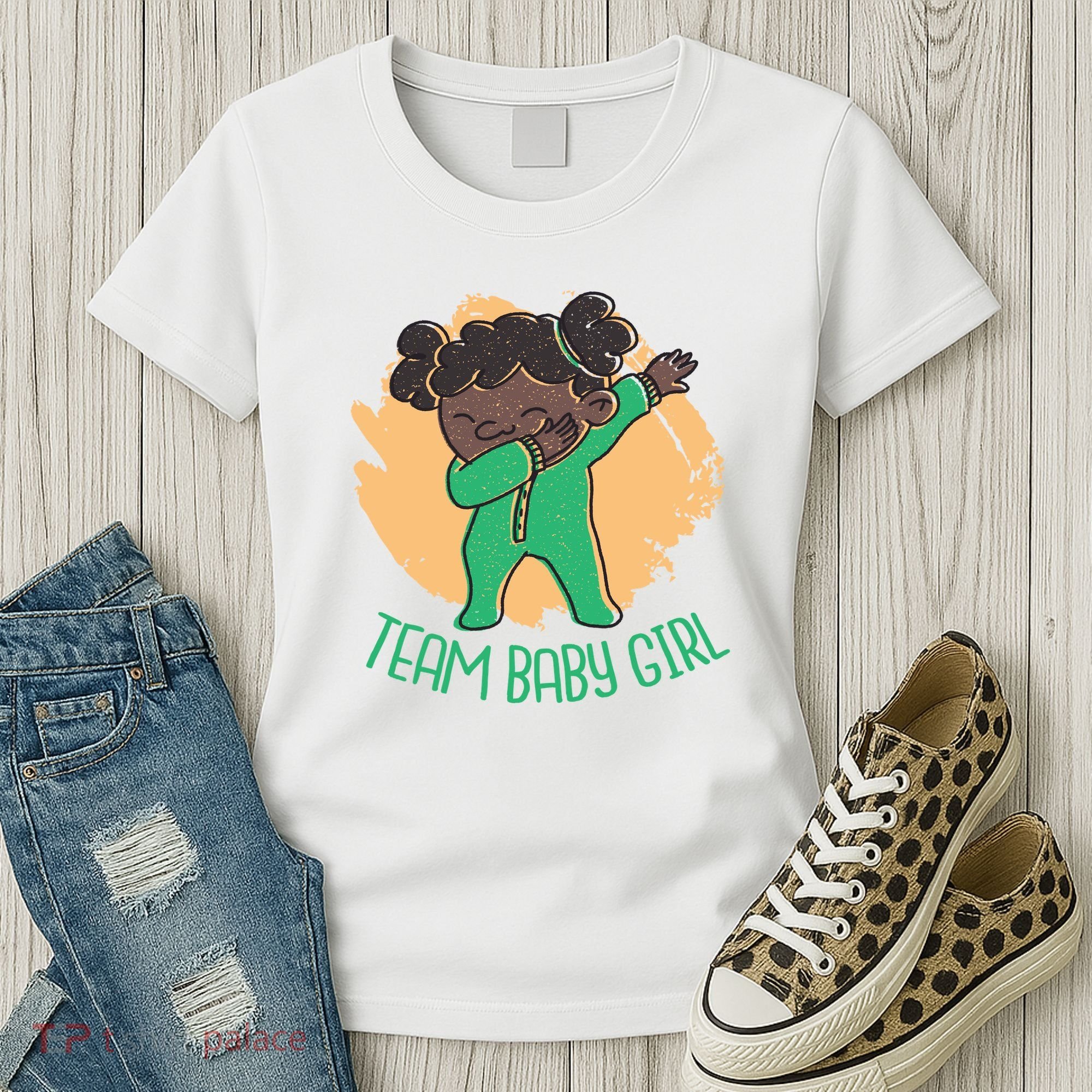 Team Baby Girl Dabbing Funny Women's T-Shirt