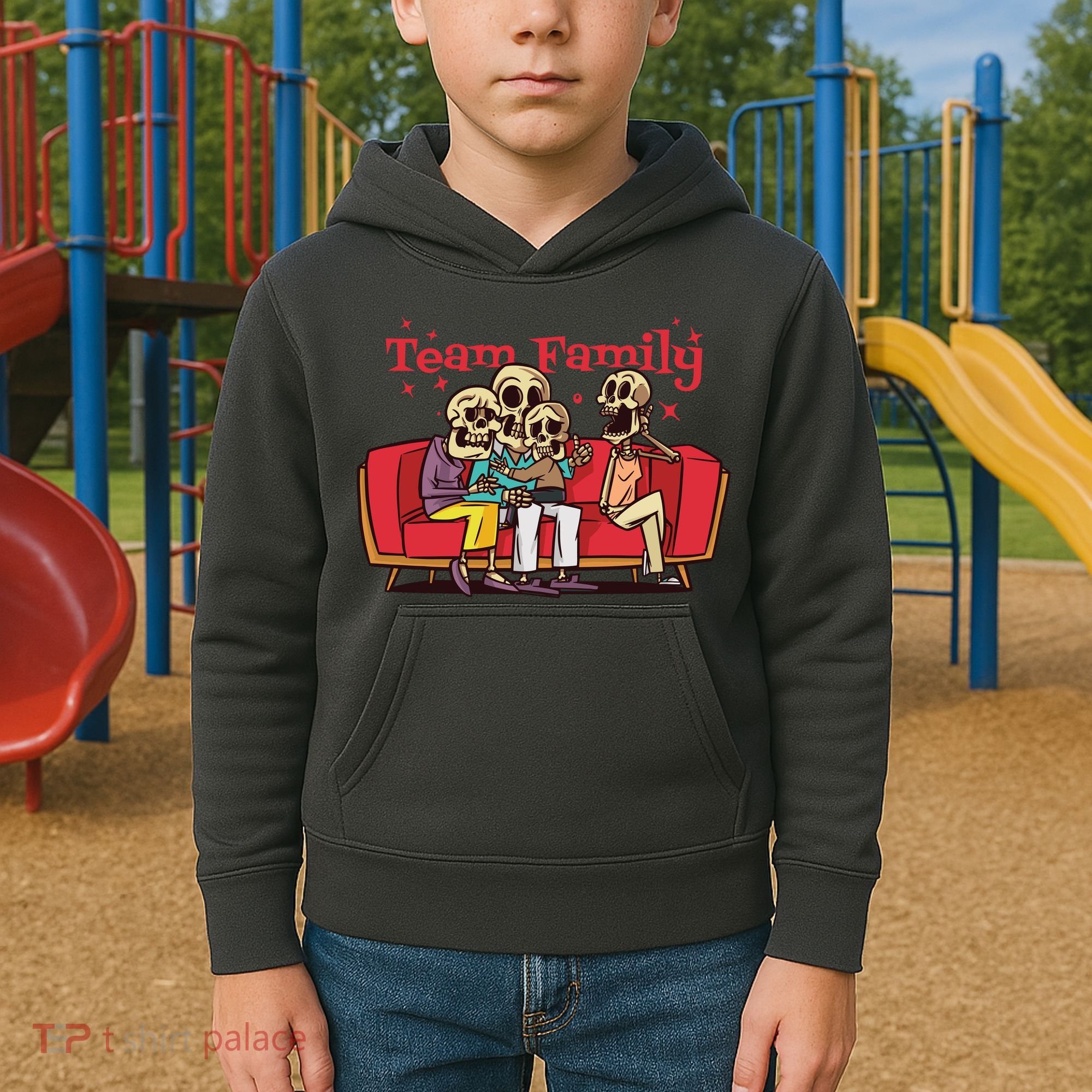 Team Family Skeleton Kids Hoodie