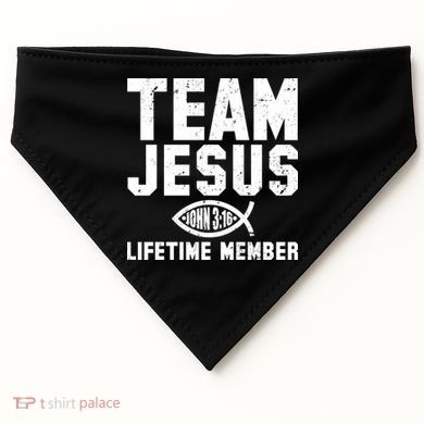 Team Jesus Lifetime Member John 3:16 USA-Made Doggie Bandana