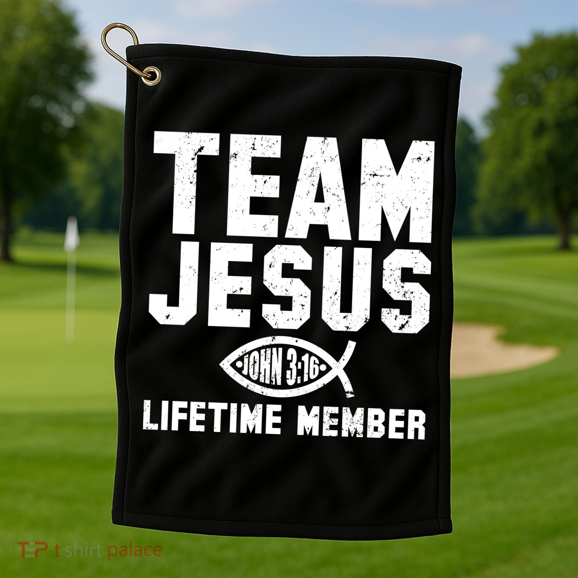 Team Jesus Lifetime Member John 3:16 Golf Towel