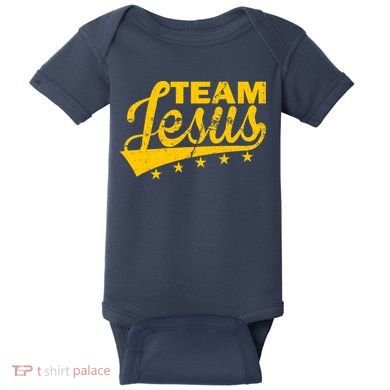 Team Jesus Vintage Christian Baby Bodysuit