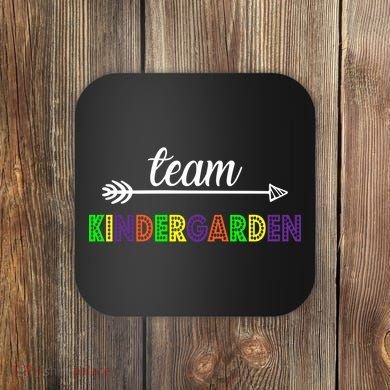 Team Kindergarten Arrow Colorful Logo Coaster