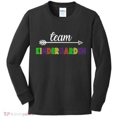Team Kindergarten Arrow Colorful Logo Kids Long Sleeve Shirt
