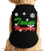 Team Naughty Matching Christmas Doggie Tank thumb 0