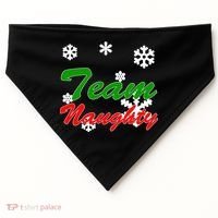 Team Naughty Matching Christmas USA-Made Doggie Bandana thumb 0