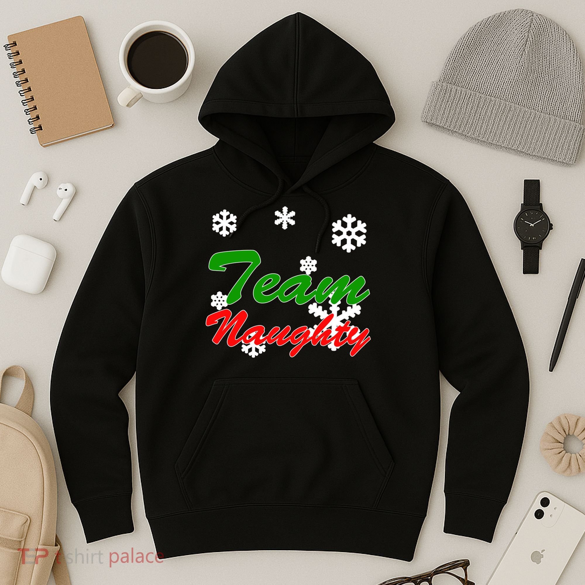 Team Naughty Matching Christmas Hoodie