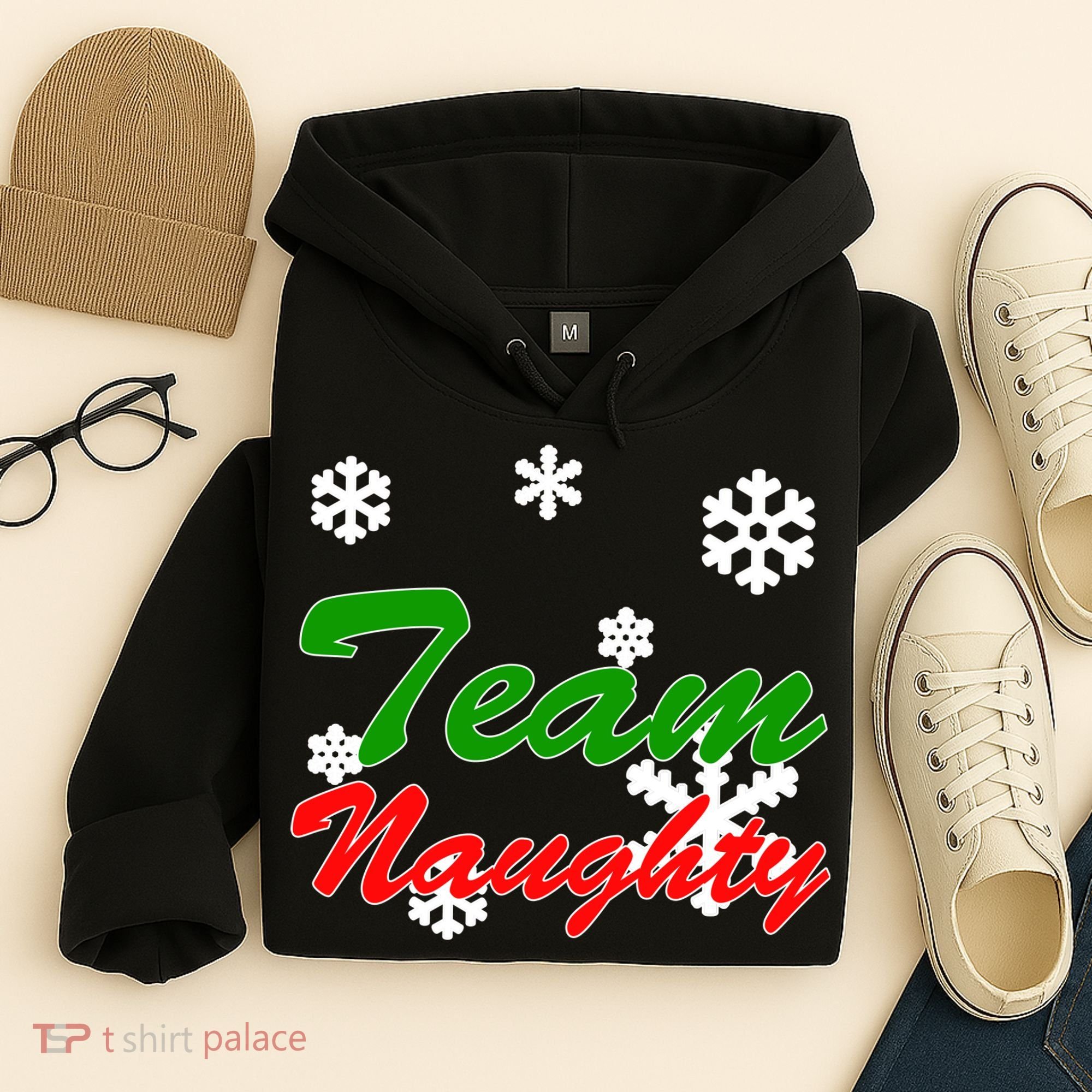 Team Naughty Matching Christmas Hoodie