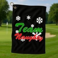 Team Naughty Matching Christmas Golf Towel thumb 1