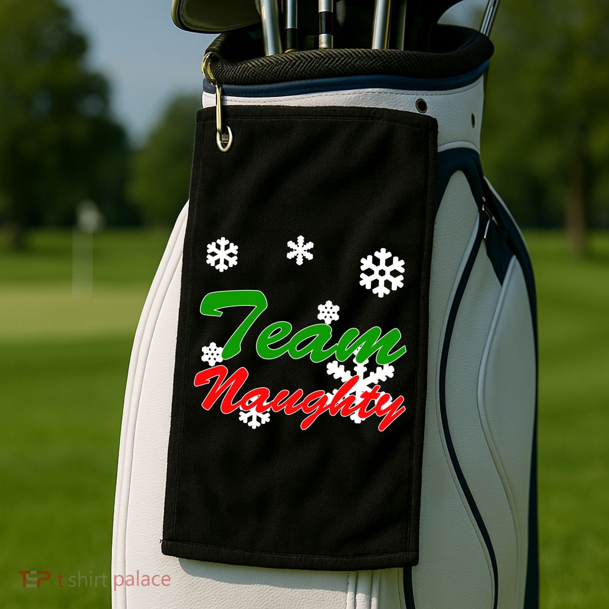 Team Naughty Matching Christmas Golf Towel