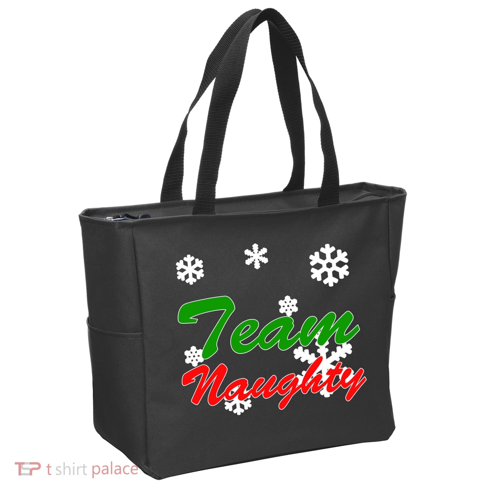Team Naughty Matching Christmas Tote Bag
