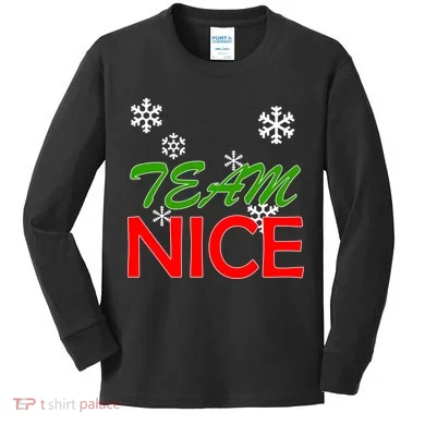 Team Nice Santa's Nice List Kids Long Sleeve Shirt