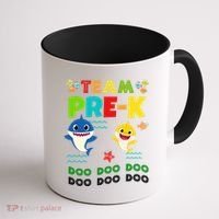 Team Pre-K Shark Doo Doo Doo Coffee Mug thumb 1