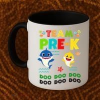 Team Pre-K Shark Doo Doo Doo Coffee Mug thumb 2
