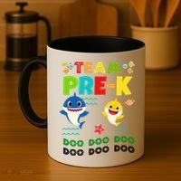 Team Pre-K Shark Doo Doo Doo Coffee Mug thumb 4