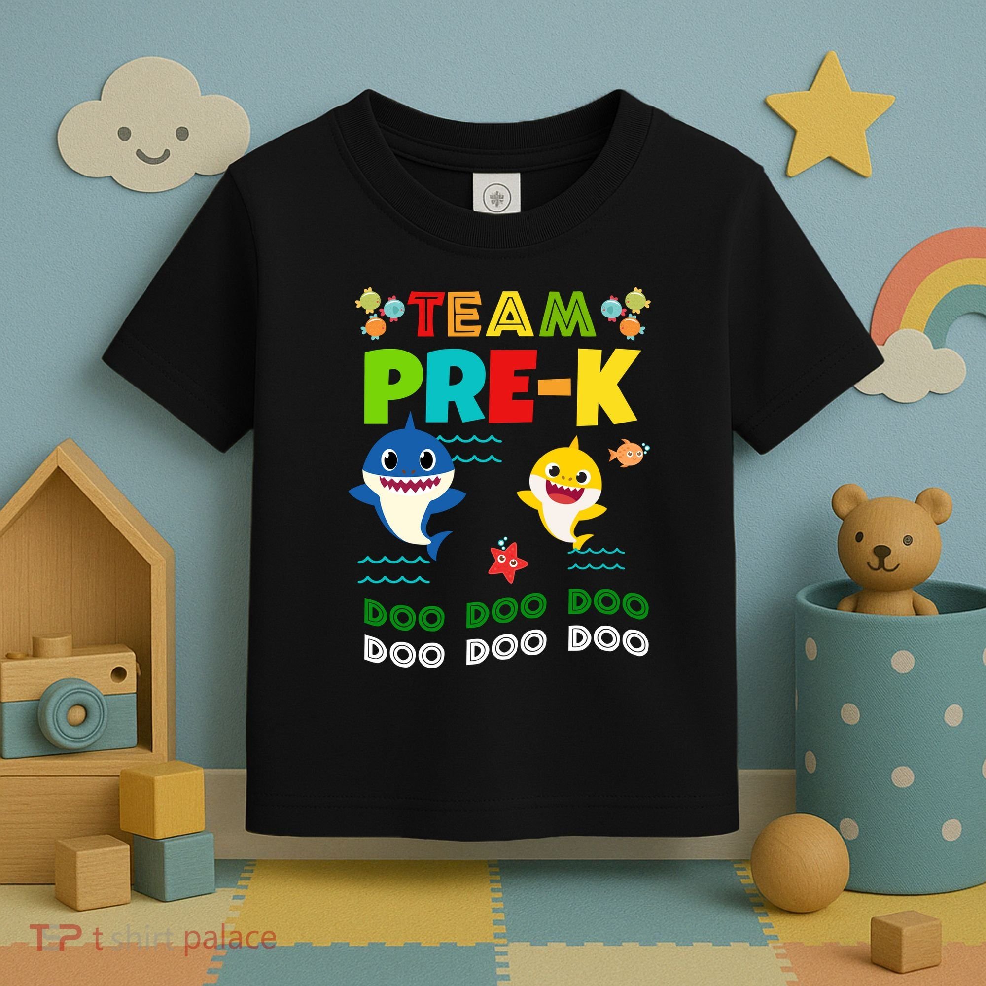 Team Pre-K Shark Doo Doo Doo Toddler T-Shirt