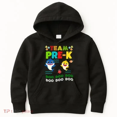 Team Pre-K Shark Doo Doo Doo Kids Hoodie
