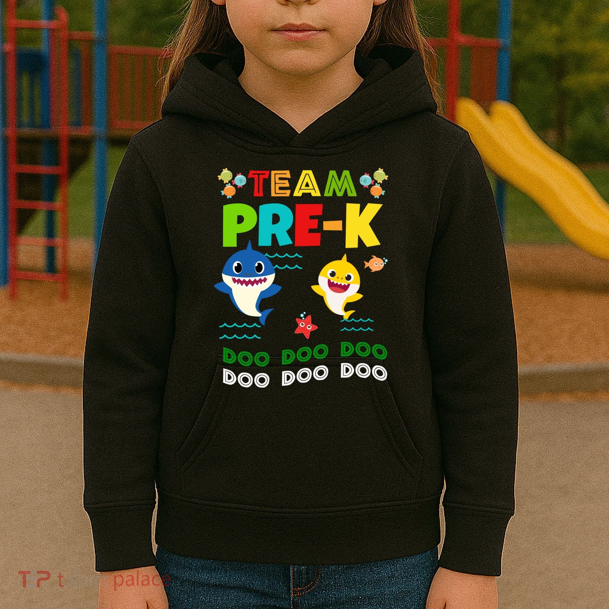 Team Pre-K Shark Doo Doo Doo Kids Hoodie