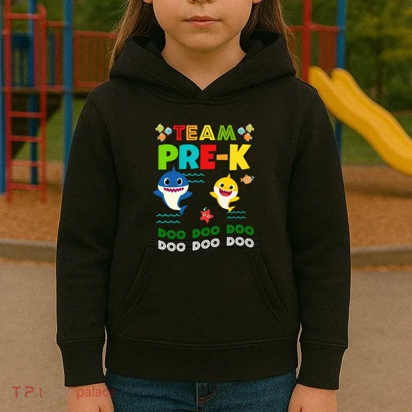 Team Pre-K Shark Doo Doo Doo Kids Hoodie