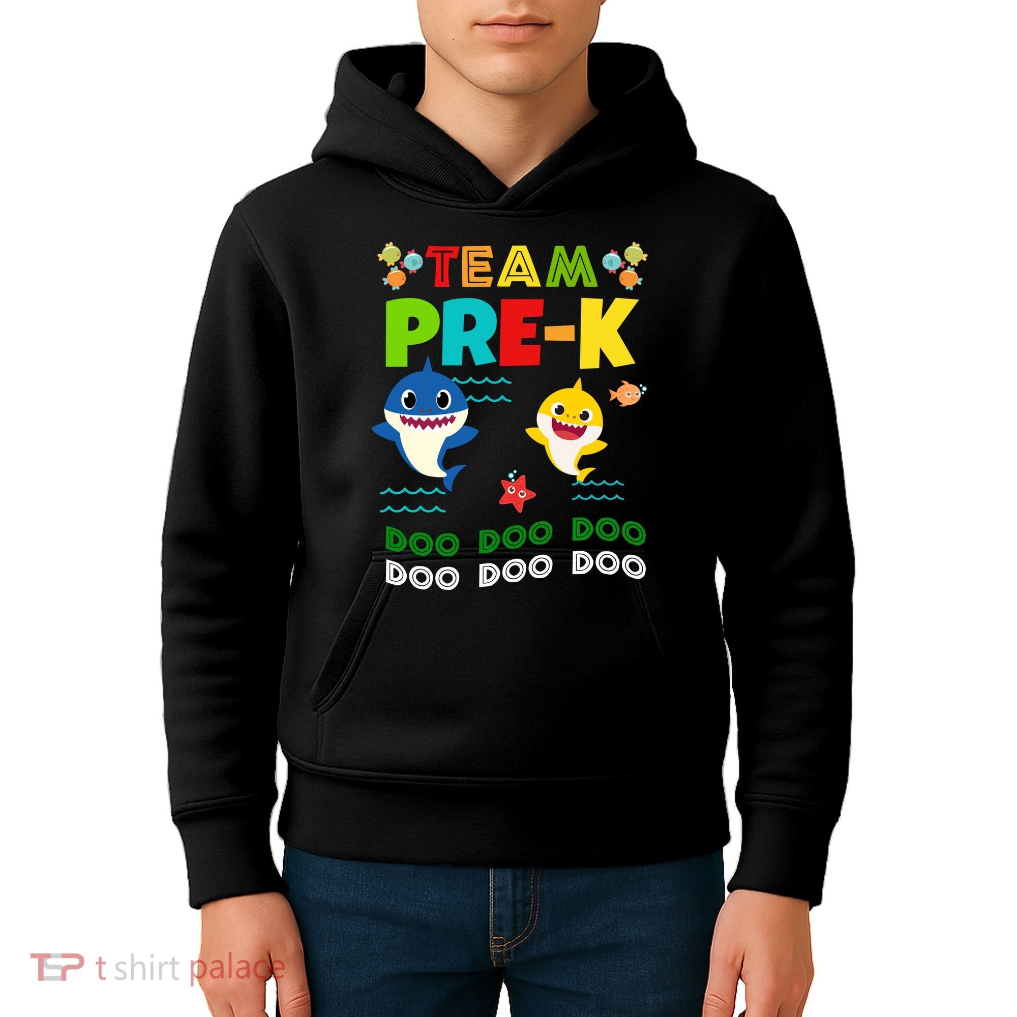 Team Pre-K Shark Doo Doo Doo Kids Hoodie