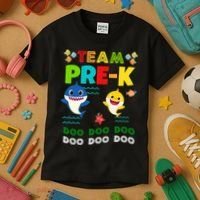 Team Pre-K Shark Doo Doo Doo Kids T-Shirt thumb 3
