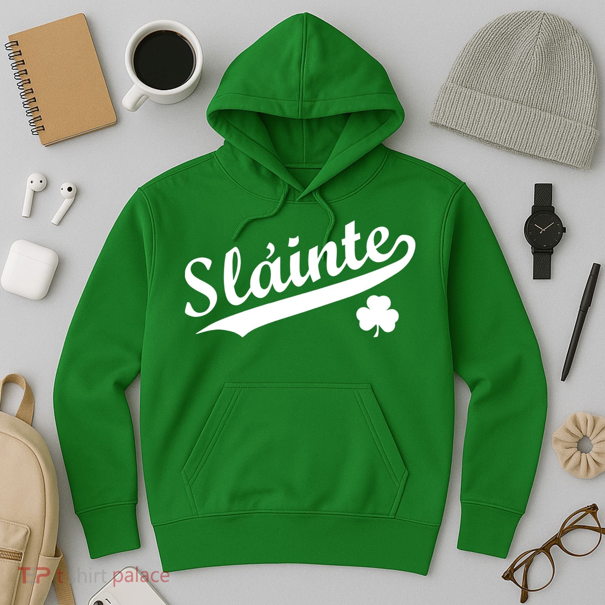 Team Slainte Irish Clover St. Patrick's Day Hoodie