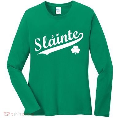 Team Slainte Irish Clover St. Patrick's Day Women's Long Sleeve Shirt