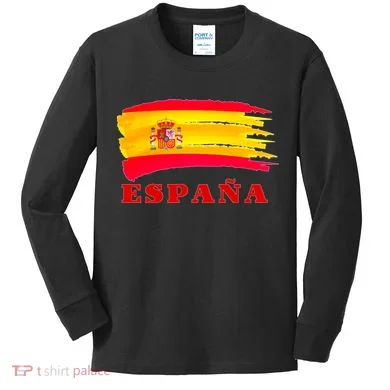 Team Spain Espana Flag Kids Long Sleeve Shirt