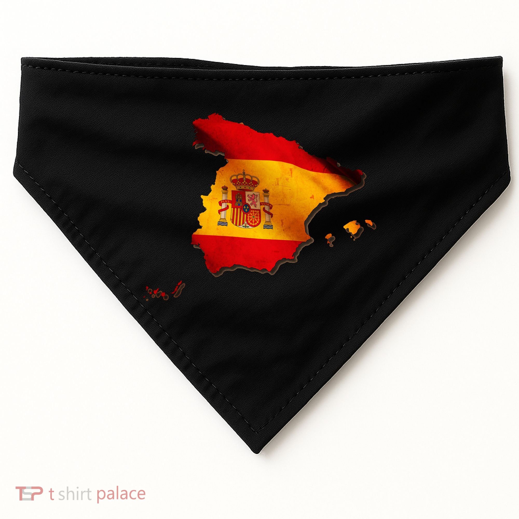 Team Spain Espana Flag Country Map USA-Made Doggie Bandana