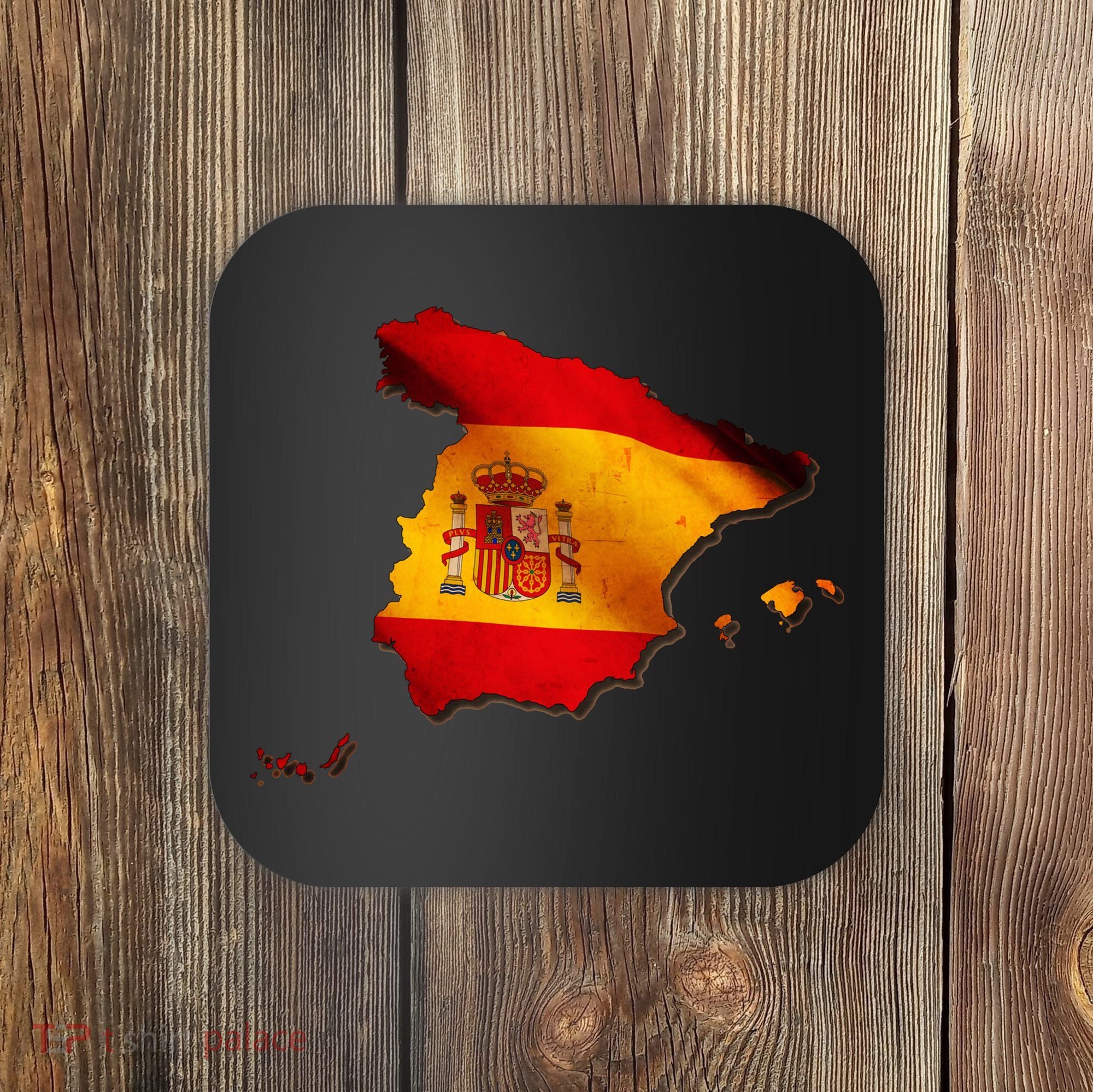 Team Spain Espana Flag Country Map Coaster