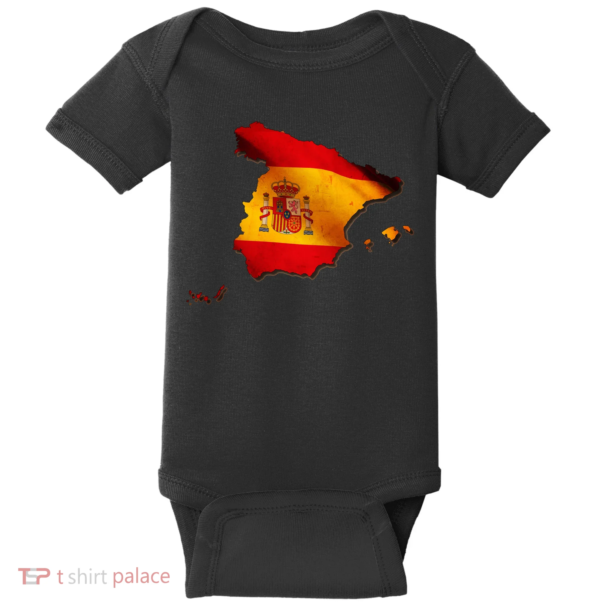 Team Spain Espana Flag Country Map Baby Bodysuit