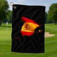 Team Spain Espana Flag Country Map Golf Towel thumb 1