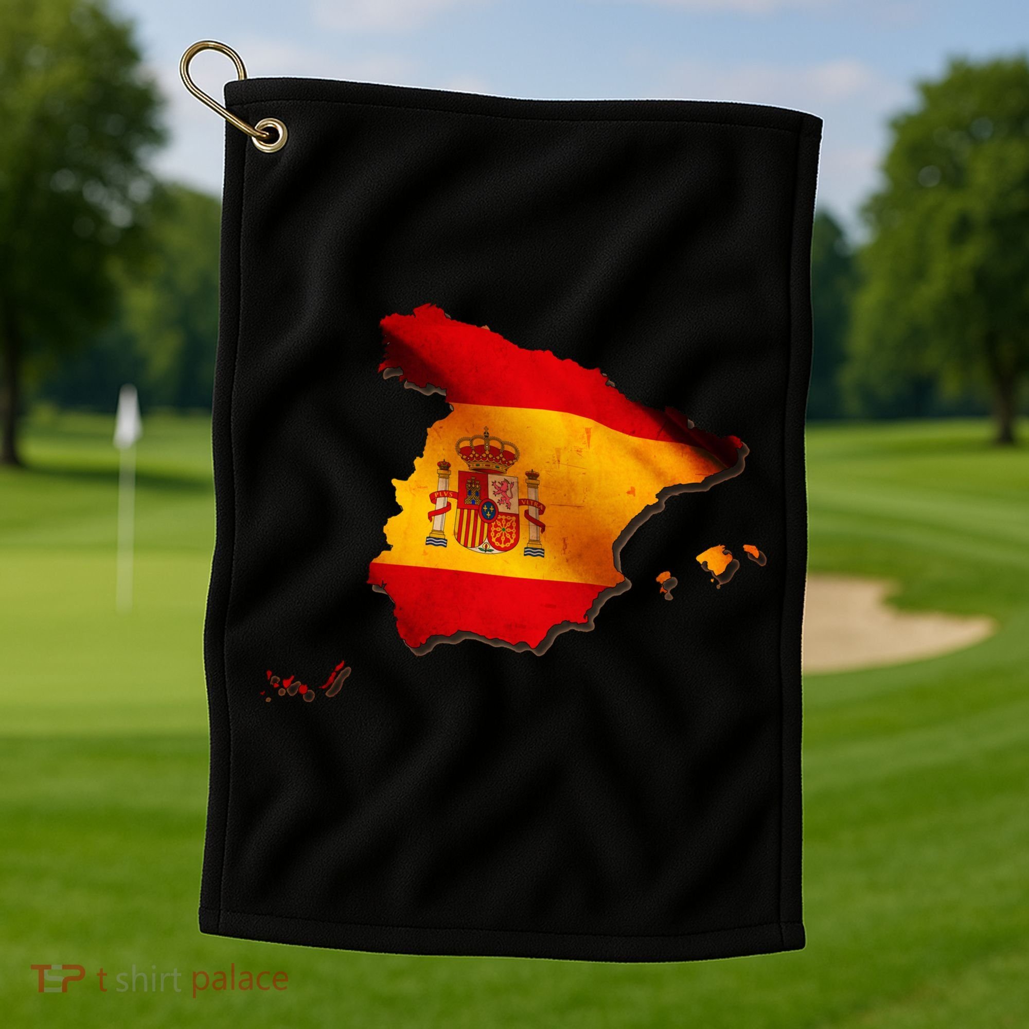 Team Spain Espana Flag Country Map Golf Towel