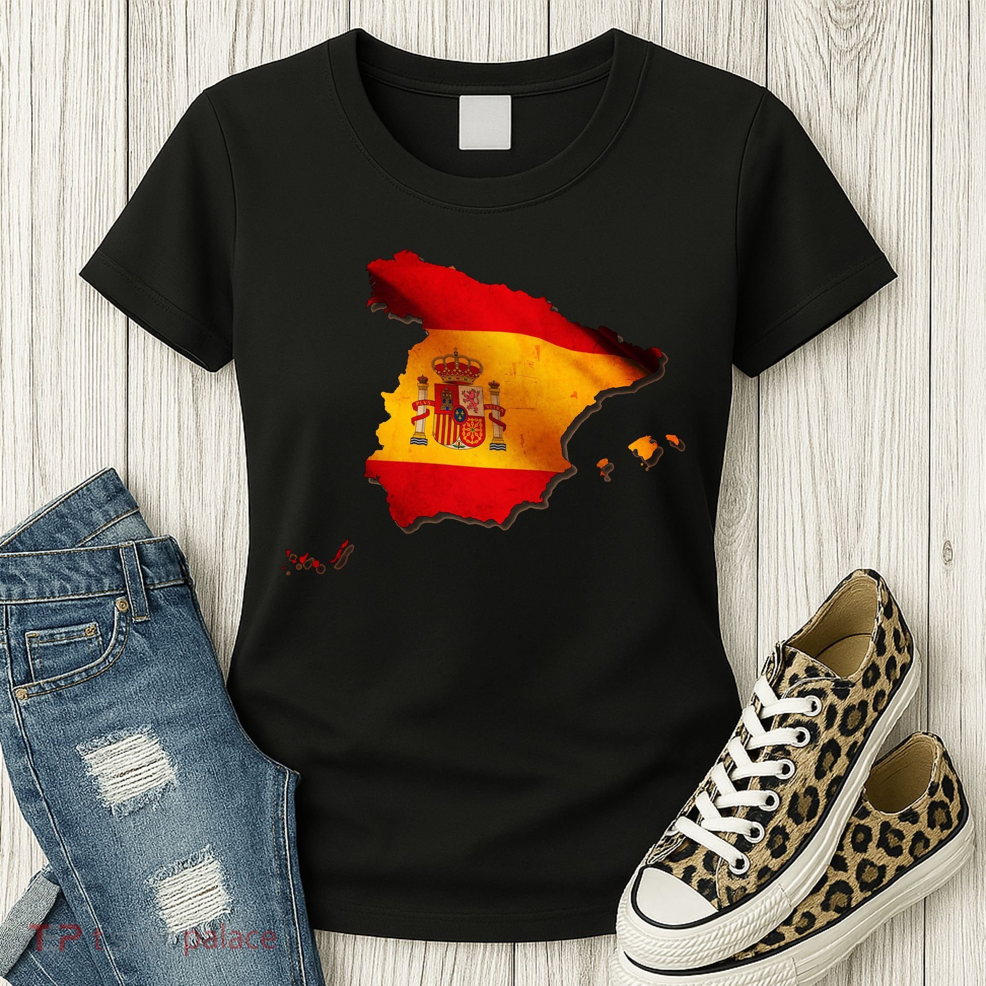 Team Spain Espana Flag Country Map Women's T-Shirt
