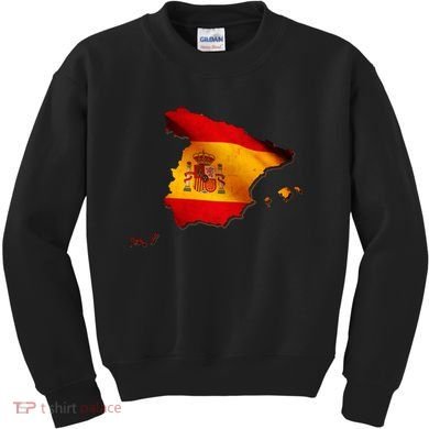 Team Spain Espana Flag Country Map Kids Sweatshirt