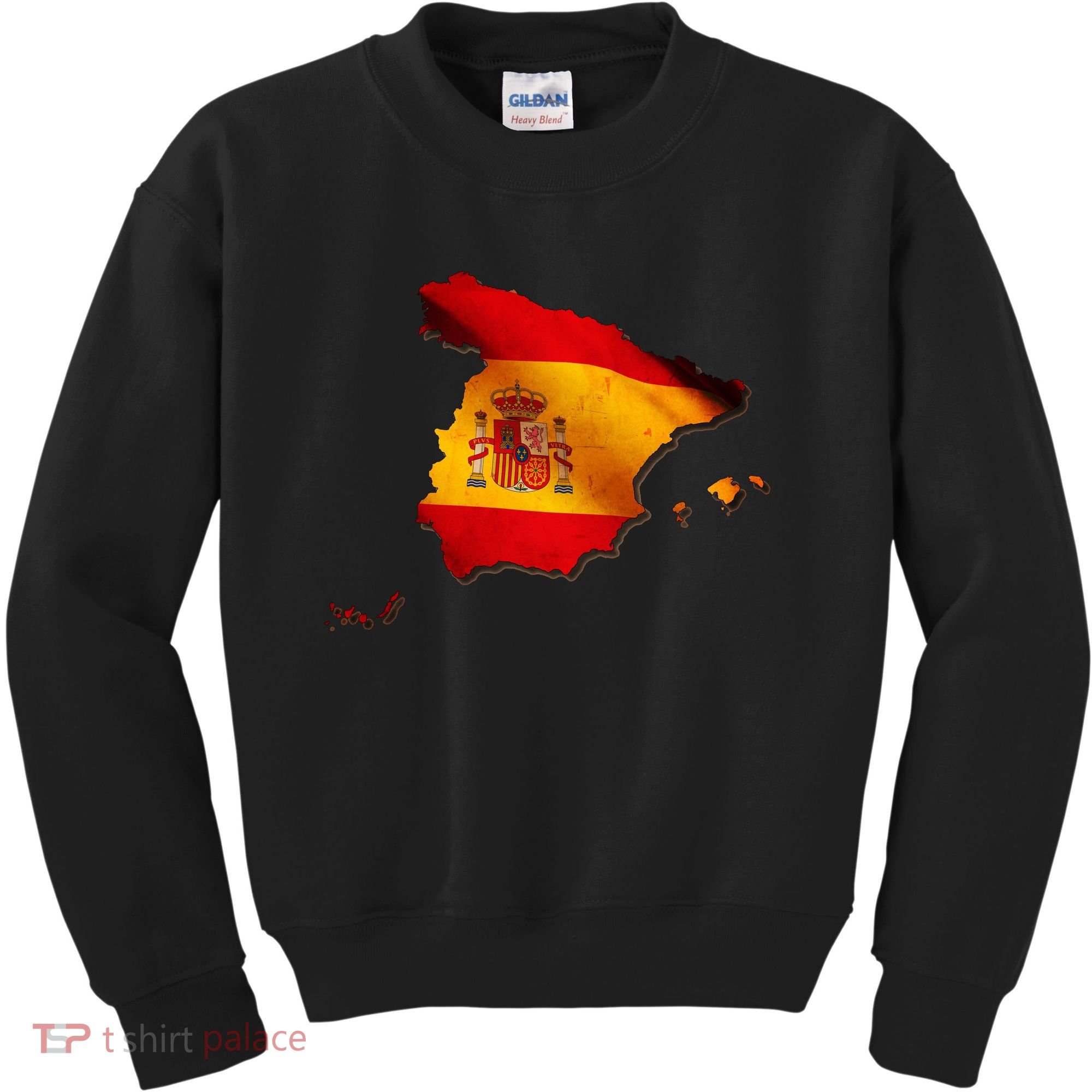 Team Spain Espana Flag Country Map Kids Sweatshirt