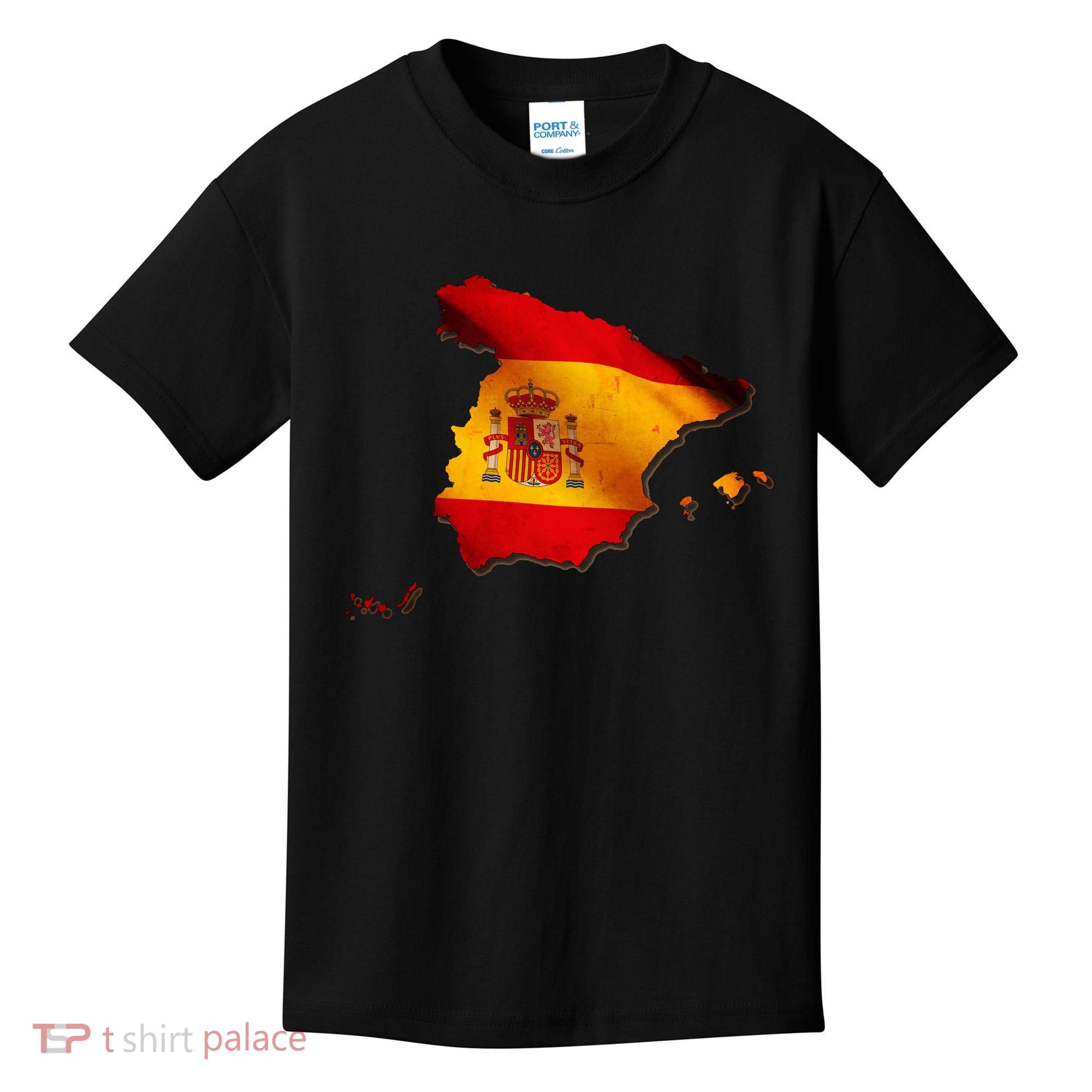Team Spain Espana Flag Country Map Kids T-Shirt