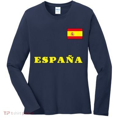 Team Spain Espana Soccer Flag Pride Women's Long Sleeve Shirt