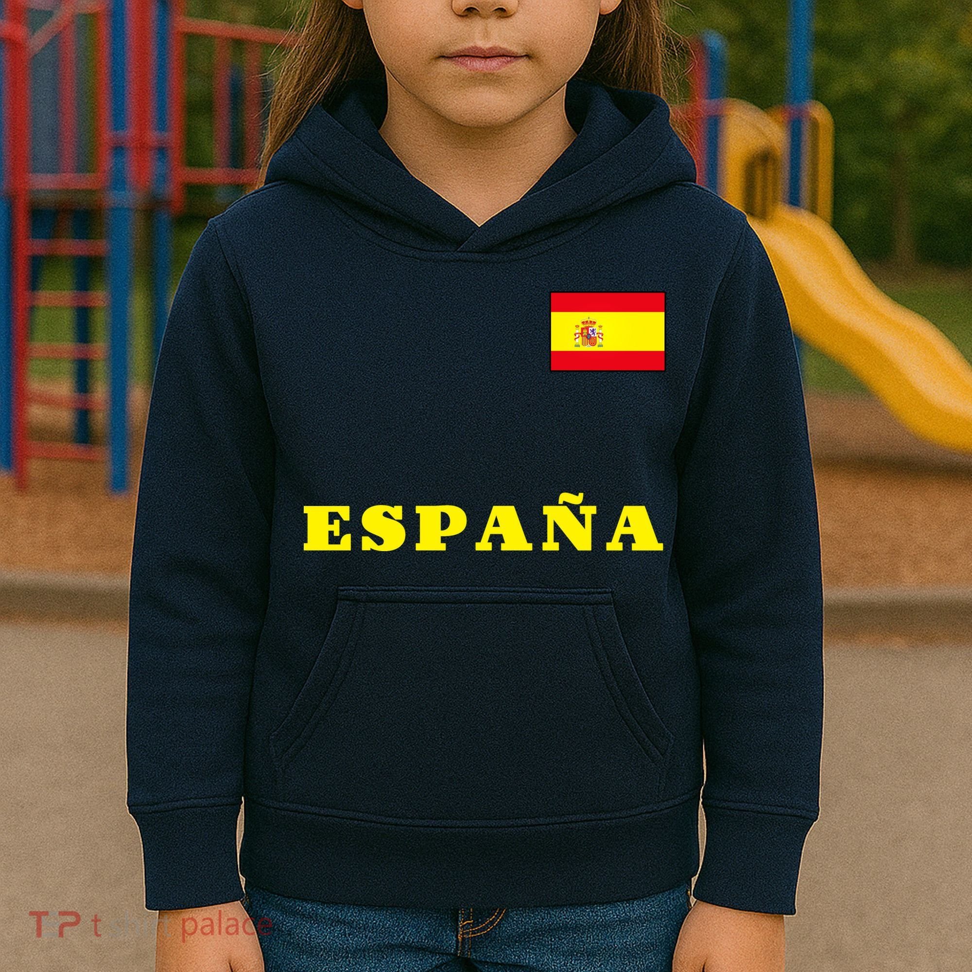 Team Spain Espana Soccer Flag Pride Kids Hoodie