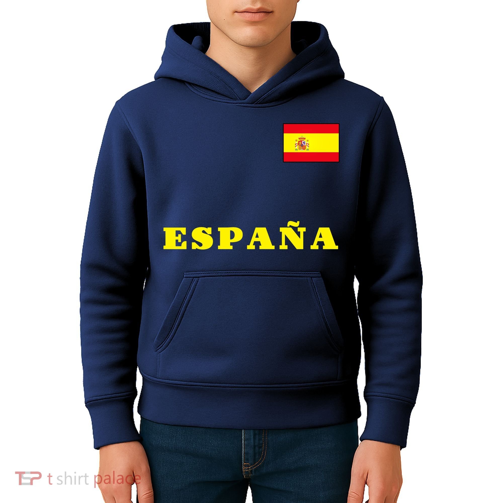 Team Spain Espana Soccer Flag Pride Kids Hoodie