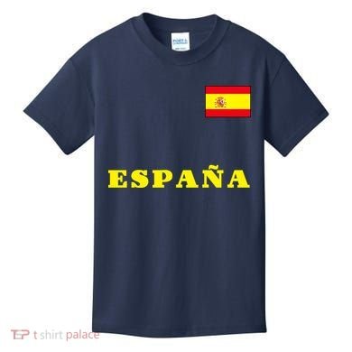 Team Spain Espana Soccer Flag Pride Kids T-Shirt