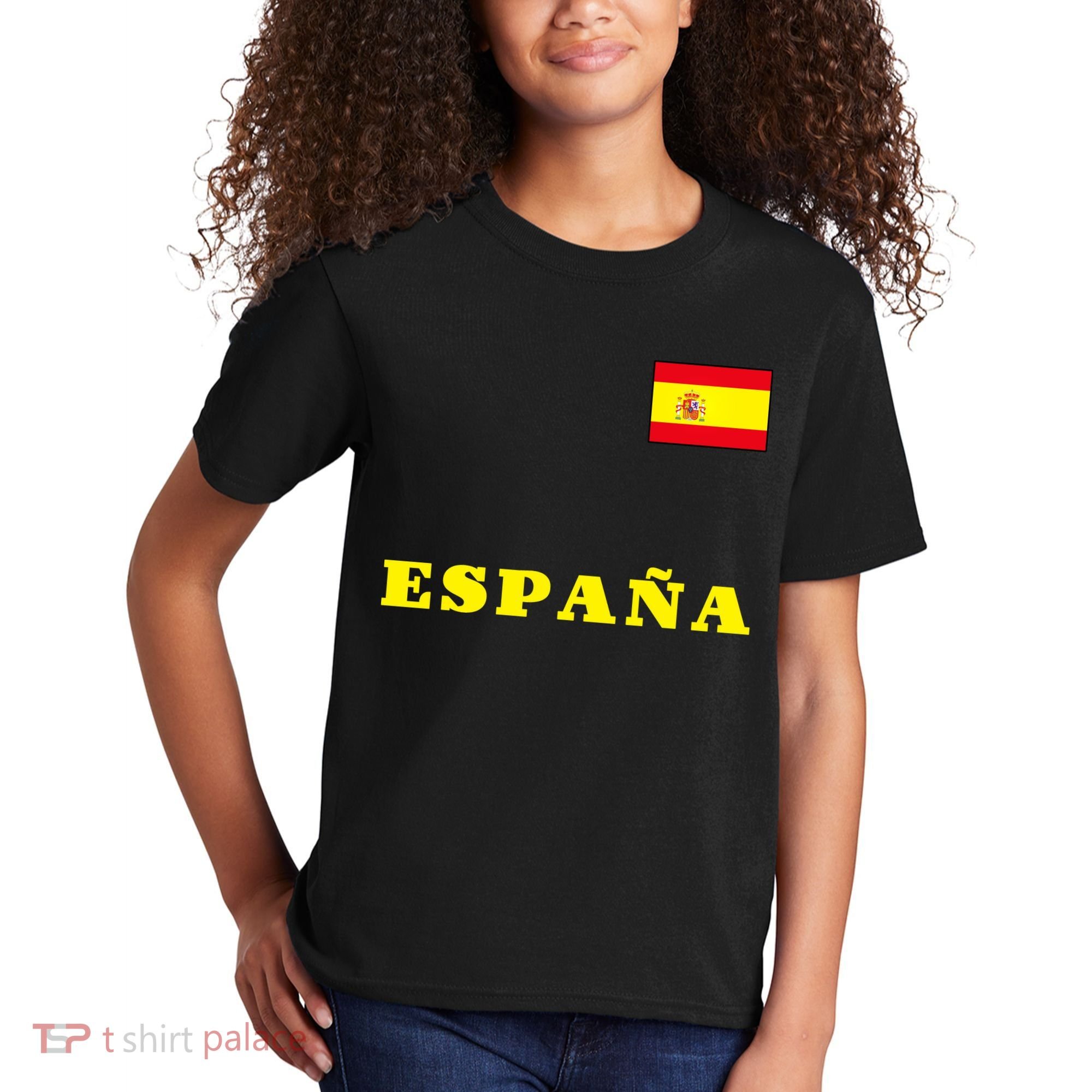 Team Spain Espana Soccer Flag Pride Kids T-Shirt