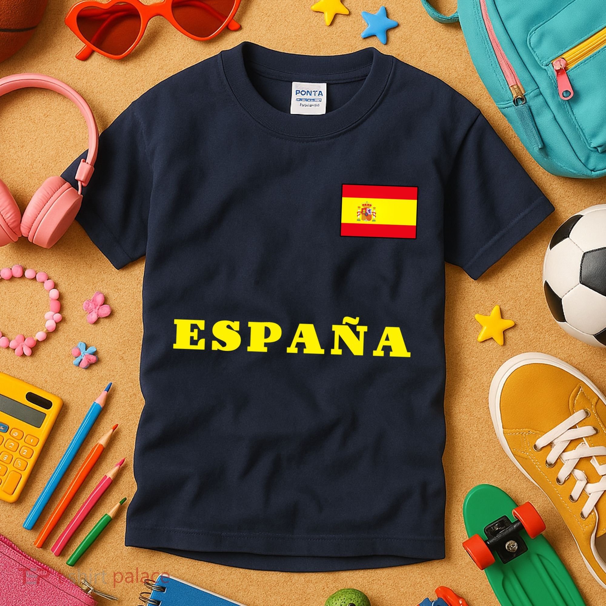 Team Spain Espana Soccer Flag Pride Kids T-Shirt